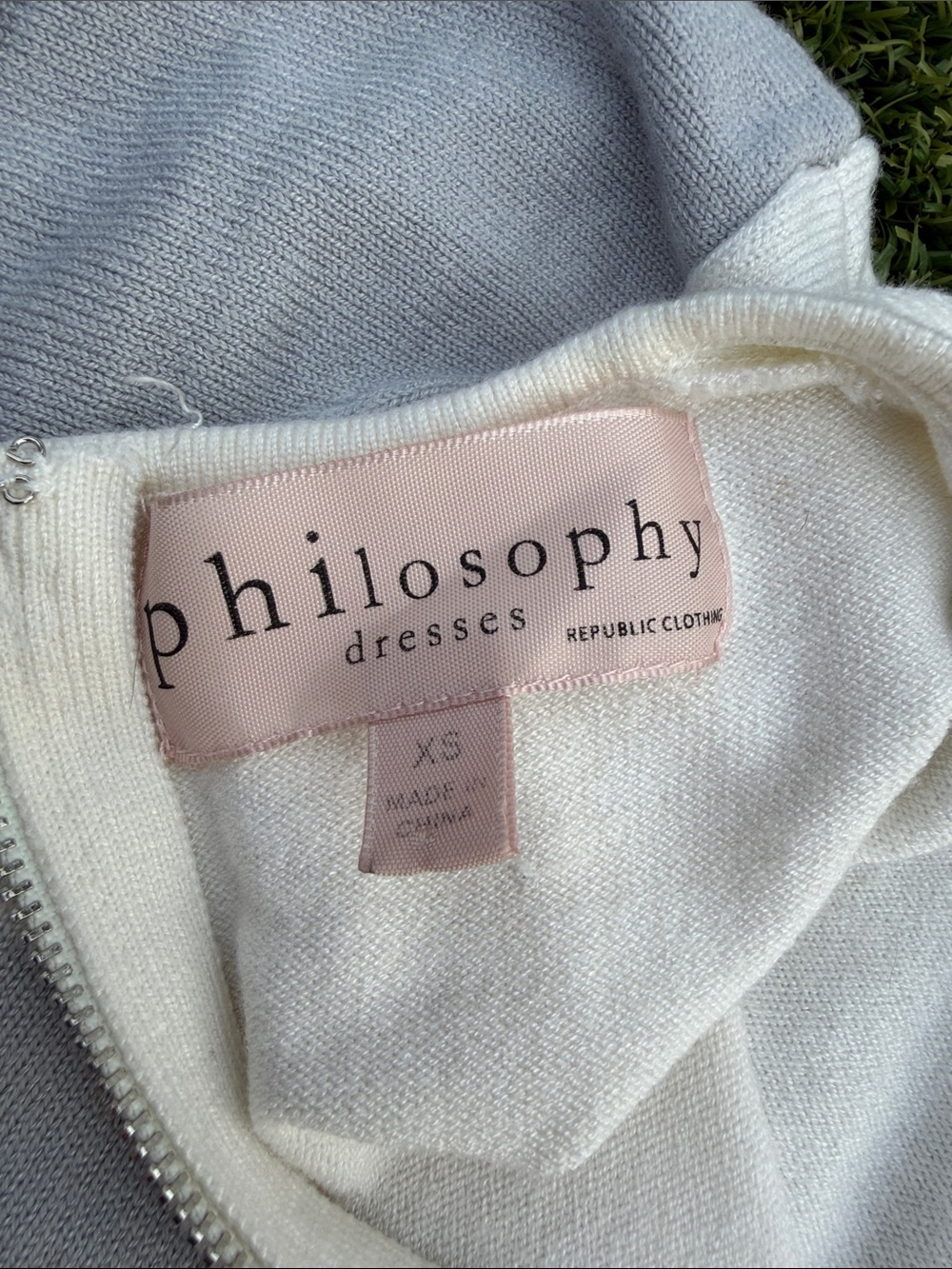 Philosophy Striped Ombre Midi Dress in White, Gray & Black - Picture 11 of 11